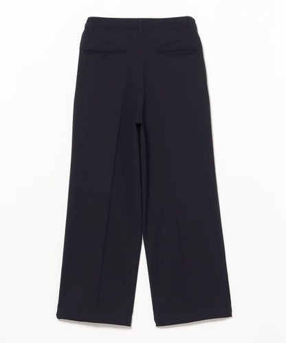 BEAMS / 雙褶立體寬直筒可調褲腳長褲