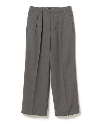 BEAMS / 雙褶立體寬直筒可調褲腳長褲