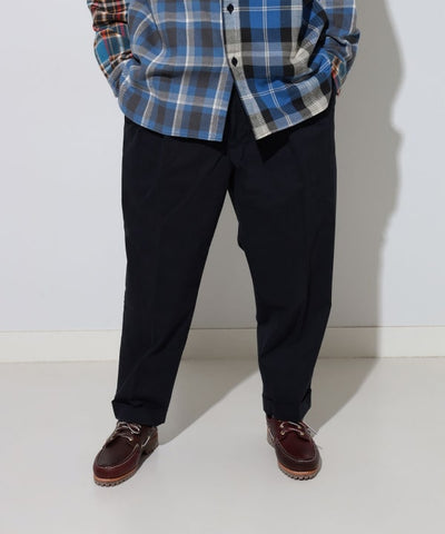 BEAMS JAPAN  2 PLEATED CHINO TROUSERS / 兩褶斜紋褶錐形長褲（日本製）
