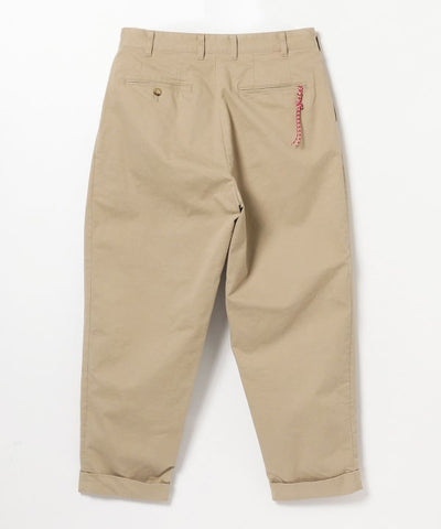 BEAMS JAPAN  2 PLEATED CHINO TROUSERS / 兩褶斜紋褶錐形長褲（日本製）