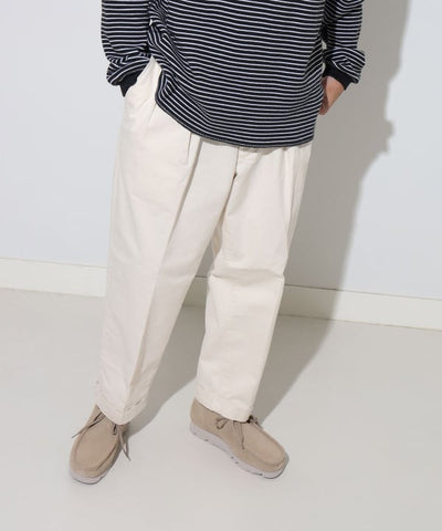 BEAMS JAPAN  2 PLEATED CHINO TROUSERS / 兩褶斜紋褶錐形長褲（日本製）