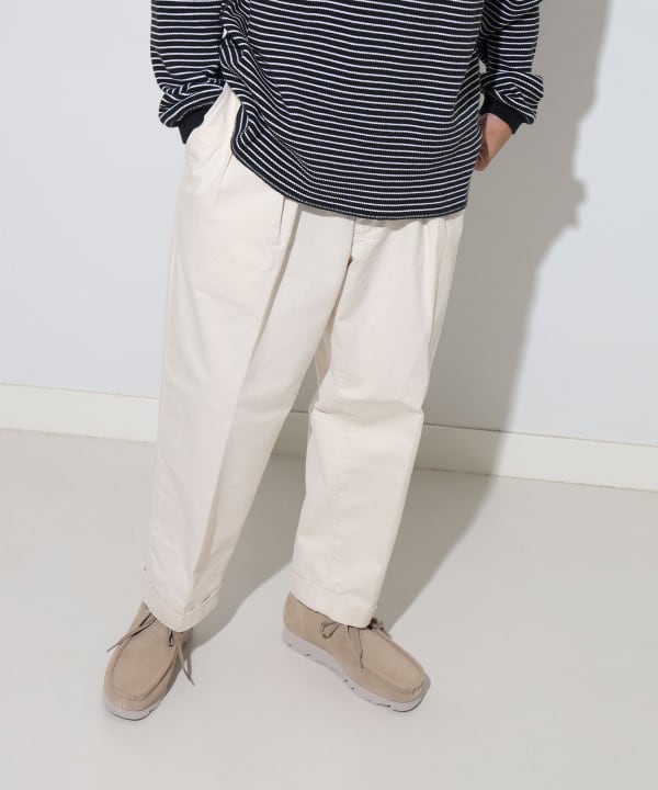BEAMS JAPAN  2 PLEATED CHINO TROUSERS / 兩褶斜紋褶錐形長褲（日本製）