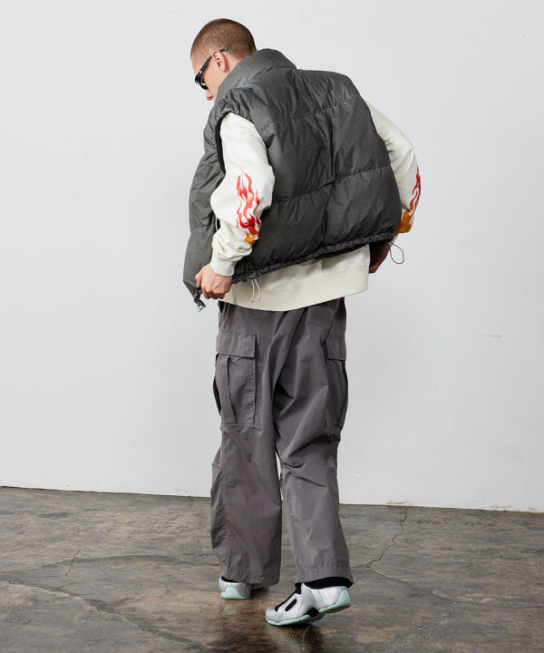 BEAMS / 多口袋機能軍風寬版褲