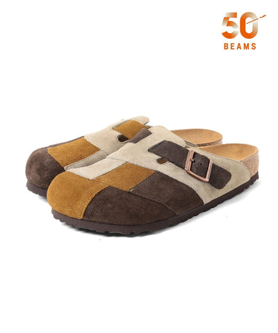 BIRKENSTOCK × BEAMS / BOSTON 拼接麂皮穆勒鞋（日本聯名限定）