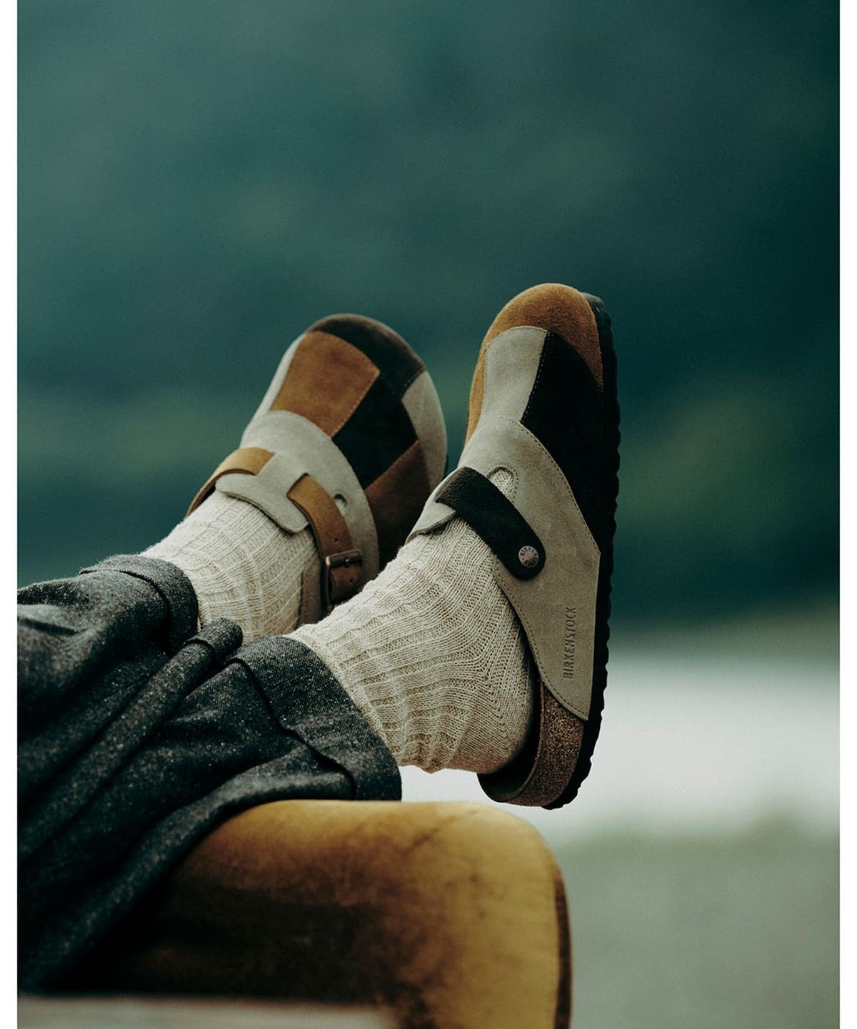 BIRKENSTOCK × BEAMS / BOSTON 拼接麂皮穆勒鞋（日本聯名限定）