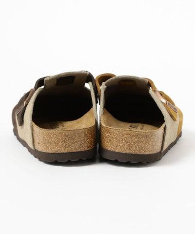BIRKENSTOCK × BEAMS / BOSTON 拼接麂皮穆勒鞋（日本聯名限定）