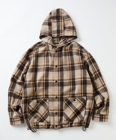FREAK'S STORE／厚磅法蘭絨格紋連帽襯衫