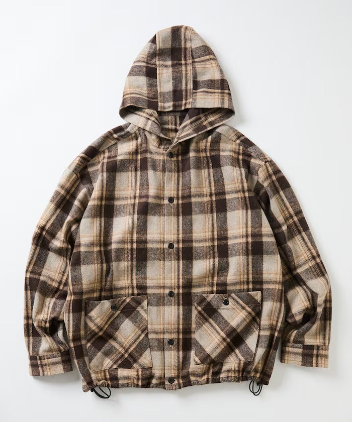FREAK'S STORE／厚磅法蘭絨格紋連帽襯衫