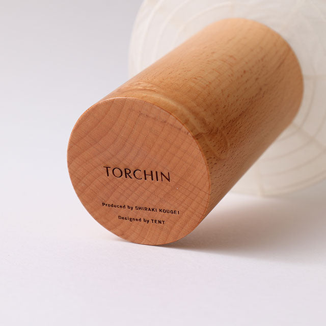 シラキ工芸 TORCHIN　CIRCLE　白／ナチュラル  / 合紙攜帶桌燈