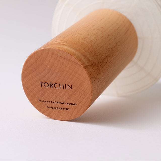 シラキ工芸 TORCHIN　VERTICAL　白／ナチュラル / 合紙攜帶桌燈