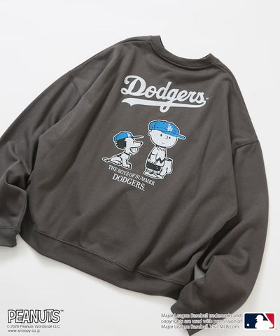 PEANUTS × MLB × FREAK'S STORE / 道奇隊背印大廓形 圓領衫（日本聯名限定）