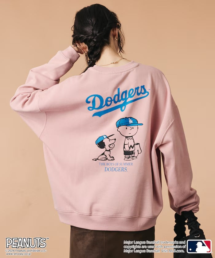 PEANUTS × MLB × FREAK'S STORE / 道奇隊背印大廓形 圓領衫（日本聯名限定）