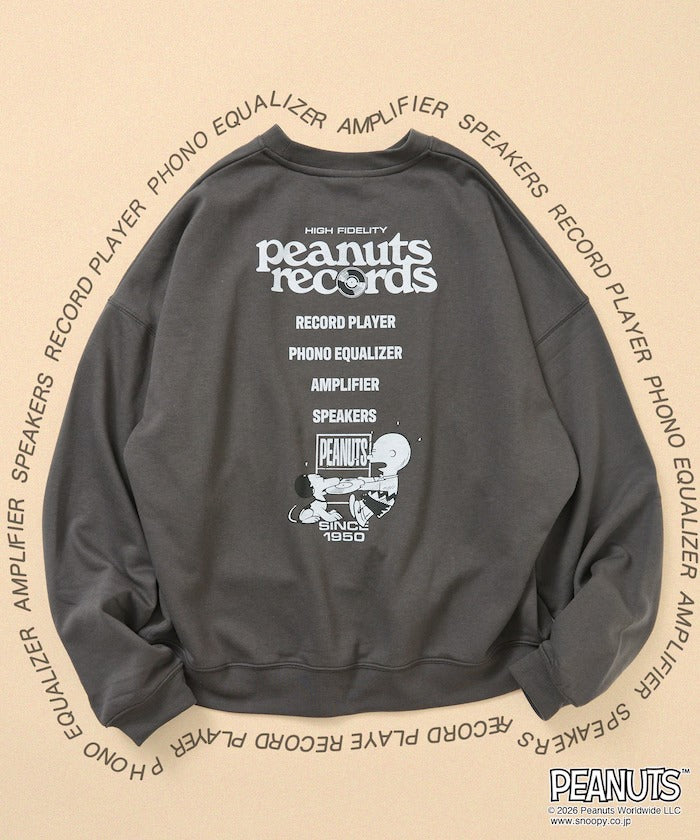 PEANUTS × FREAK'S STORE / 唱片印花大廓形 圓領衫（日本聯名限定）