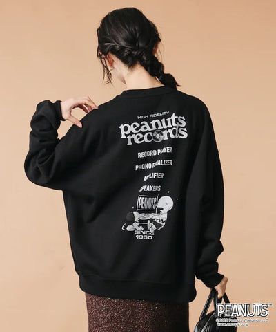 PEANUTS × FREAK'S STORE / 唱片印花大廓形 圓領衫（日本聯名限定）