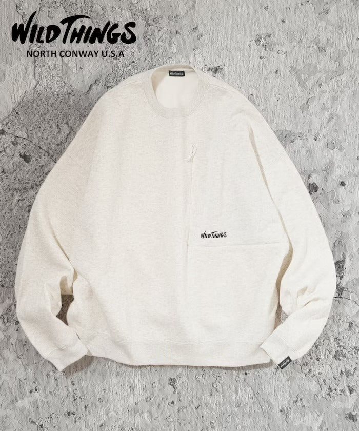 WILD THINGS × FREAK'S STORE / 小標 拉鍊口袋 圓領衫（日本聯名限定）