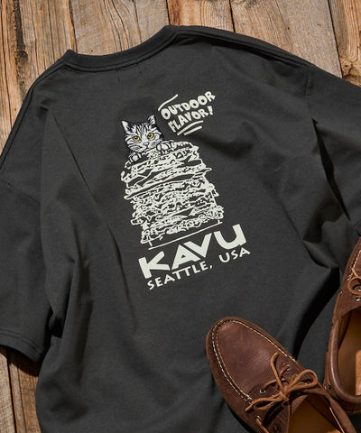 KAVU  × FREAK'S STORE / 漢堡貓刺繡 短袖T恤