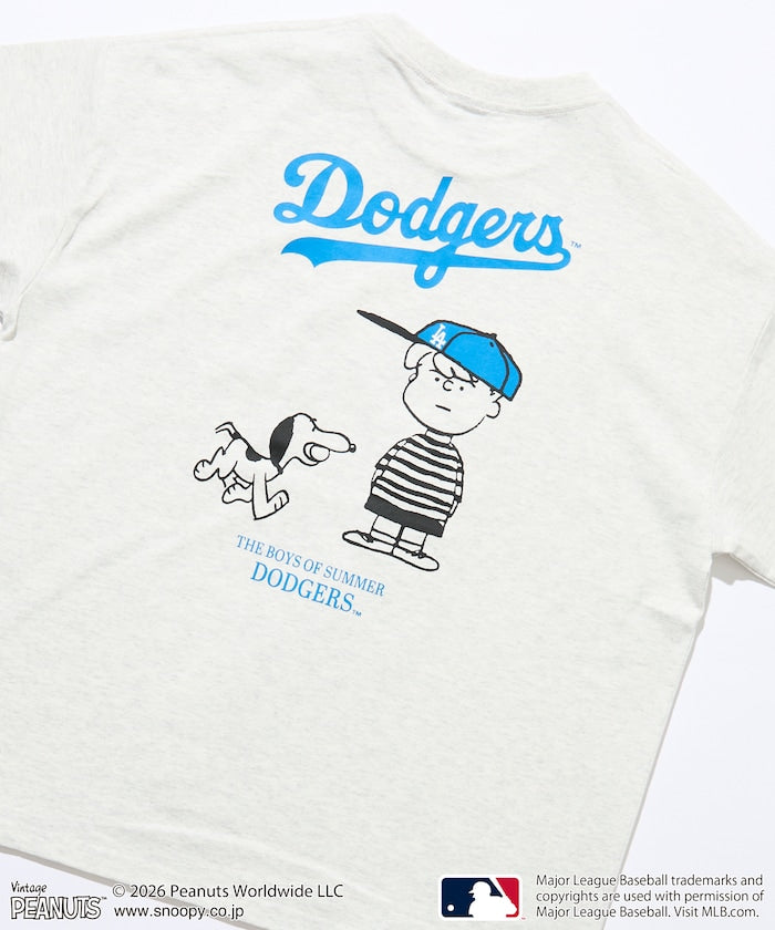 PEANUTS×MLB /  DODGERS 洛杉磯道奇 短袖T恤