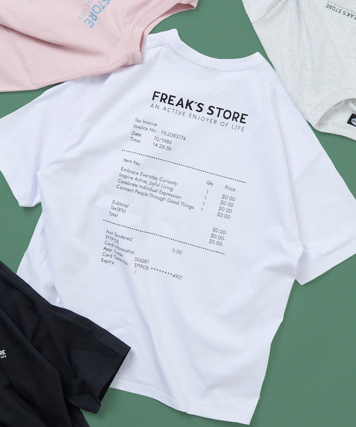 FREAK'S STORE / 收據圖像 背面印花 短袖T恤