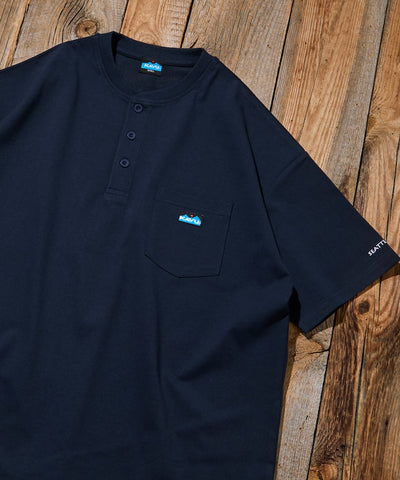 KAVU  × FREAK'S STORE / 刺繡亨利領 短袖T恤