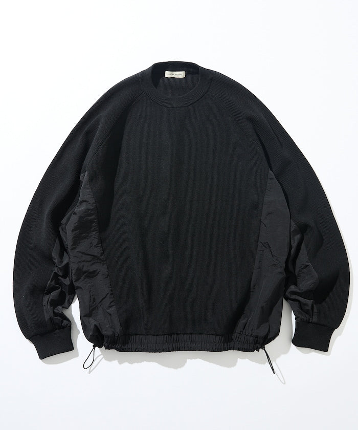 FREAK’S STORE / 拼接抽繩下襬 針織圓領衫