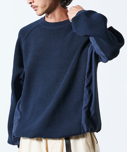 FREAK’S STORE / 拼接抽繩下襬 針織圓領衫