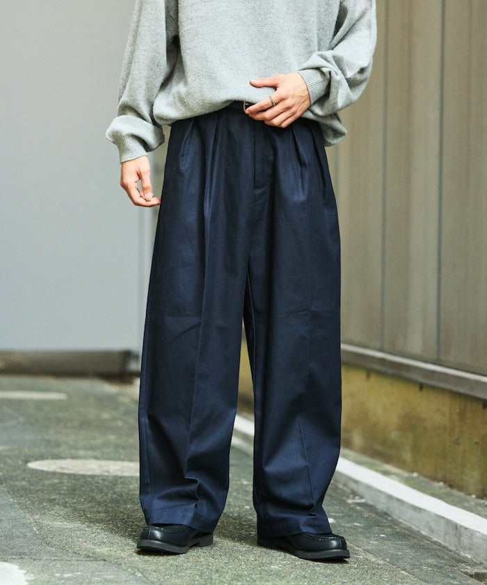 FREAK’S STORE  / 2褶寬直筒休閒休閒褲