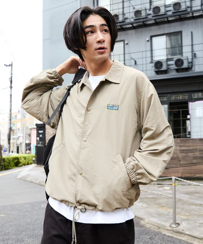 FREAK'S STORE / 標誌尼龍教練外套（抽繩下擺）