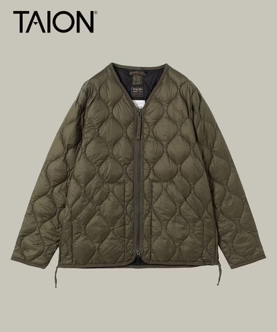 TAION / 軍風V領雙向拉鍊 羽絨外套