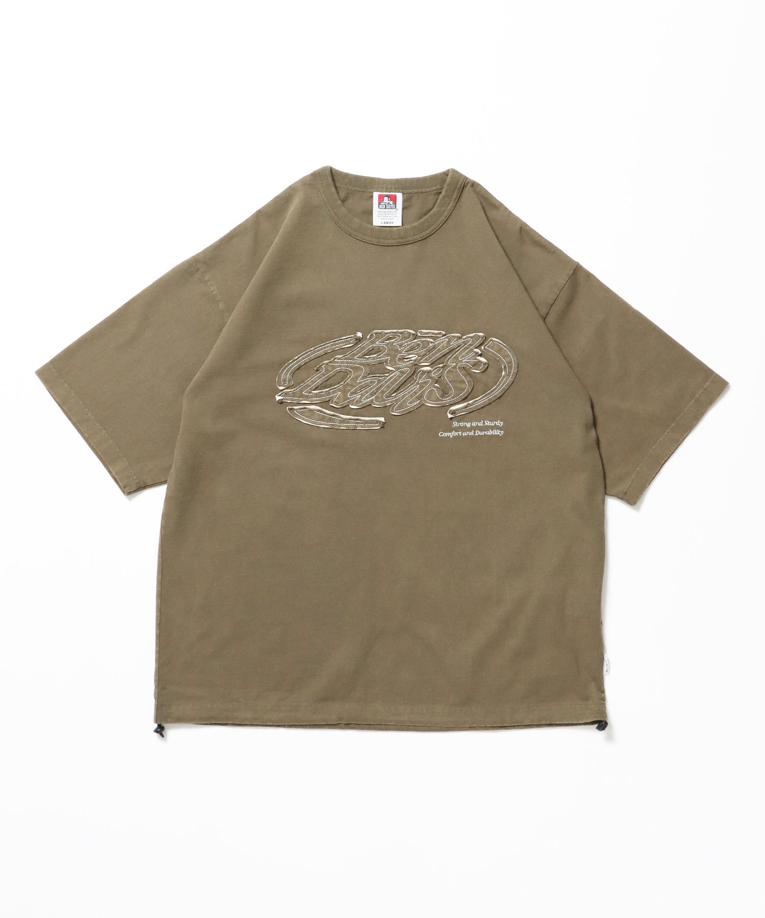BEN DAVIS WHITE LABEL OVAL VNTG DRAW STRING TEE / 標誌 短袖T恤