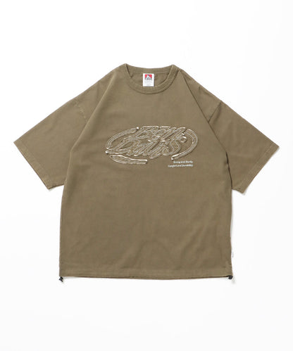 BEN DAVIS WHITE LABEL OVAL VNTG DRAW STRING TEE / 標誌 短袖T恤
