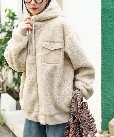 KELTY × FREAK'S STORE / 女裝 刷毛絨 連帽中長大衣外套（日本聯名限定）