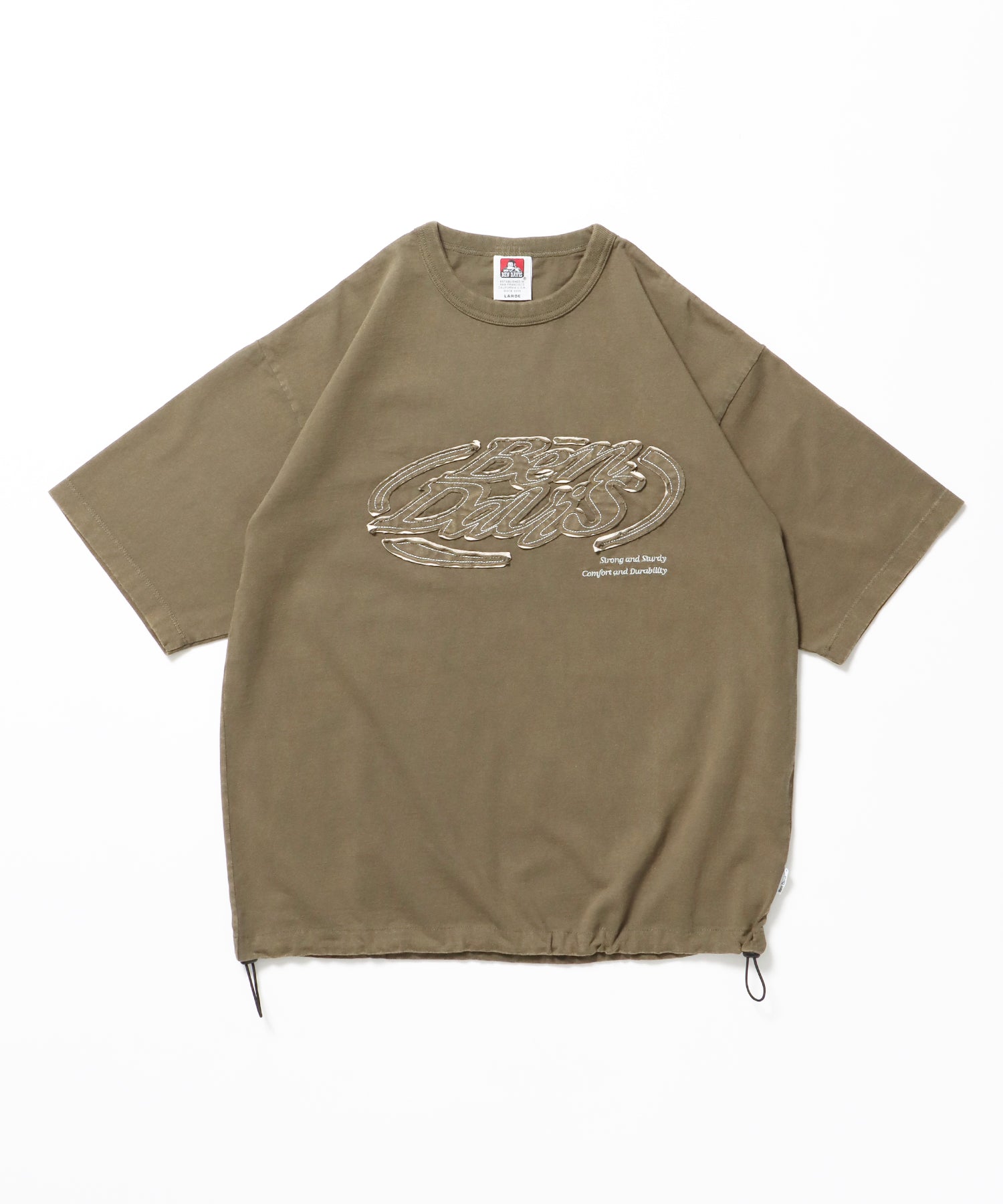 BEN DAVIS WHITE LABEL OVAL VNTG DRAW STRING TEE / 標誌 短袖T恤