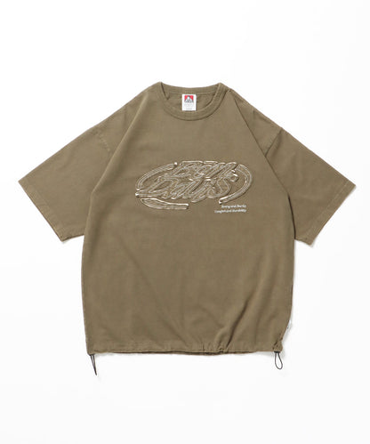 BEN DAVIS WHITE LABEL OVAL VNTG DRAW STRING TEE / 標誌 短袖T恤
