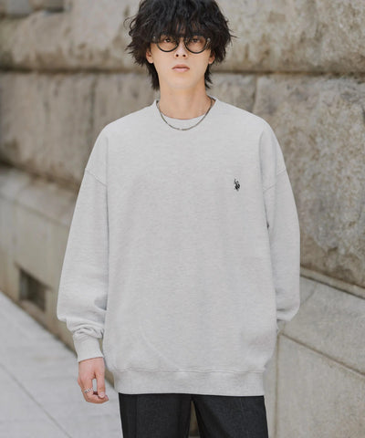 U.S. POLO ASSN. / 寬鬆刷毛刺繡 圓領衫（日本聯名限定）