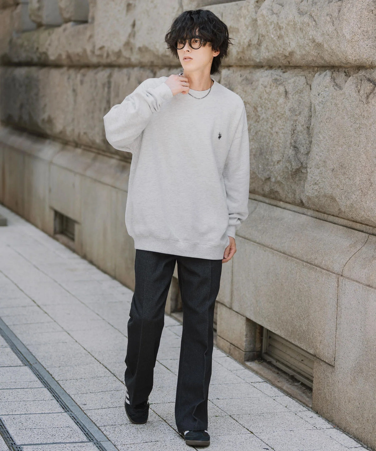 U.S. POLO ASSN. / 寬鬆刷毛刺繡 圓領衫（日本聯名限定）