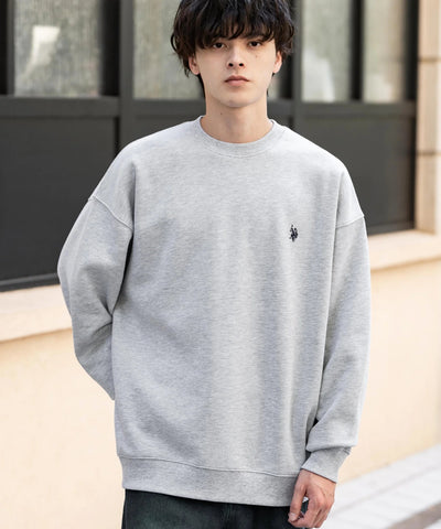 U.S. POLO ASSN. / 寬鬆刷毛刺繡 圓領衫（日本聯名限定）