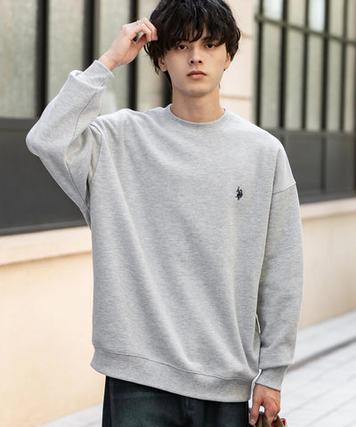 U.S. POLO ASSN. / 寬鬆刷毛刺繡 圓領衫（日本聯名限定）