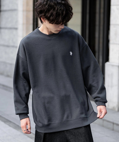 U.S. POLO ASSN. / 寬鬆刷毛刺繡 圓領衫（日本聯名限定）