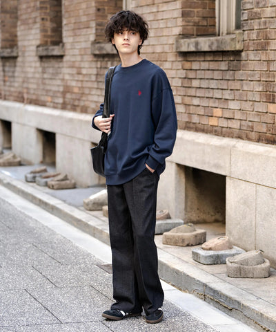 U.S. POLO ASSN. / 寬鬆刷毛刺繡 圓領衫（日本聯名限定）