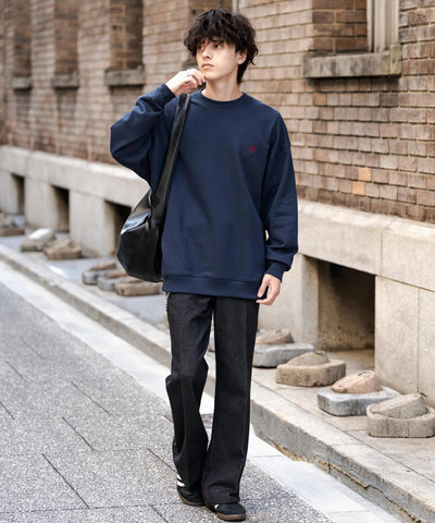 U.S. POLO ASSN. / 寬鬆刷毛刺繡 圓領衫（日本聯名限定）