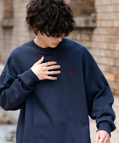 U.S. POLO ASSN. / 寬鬆刷毛刺繡 圓領衫（日本聯名限定）