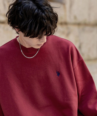 U.S. POLO ASSN. / 寬鬆刷毛刺繡 圓領衫（日本聯名限定）