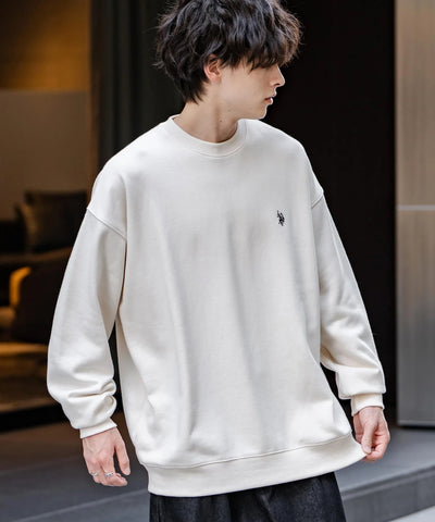 U.S. POLO ASSN. / 寬鬆刷毛刺繡 圓領衫（日本聯名限定）