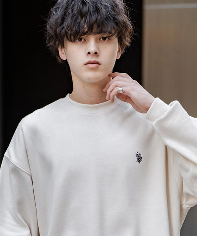 U.S. POLO ASSN. / 寬鬆刷毛刺繡 圓領衫（日本聯名限定）