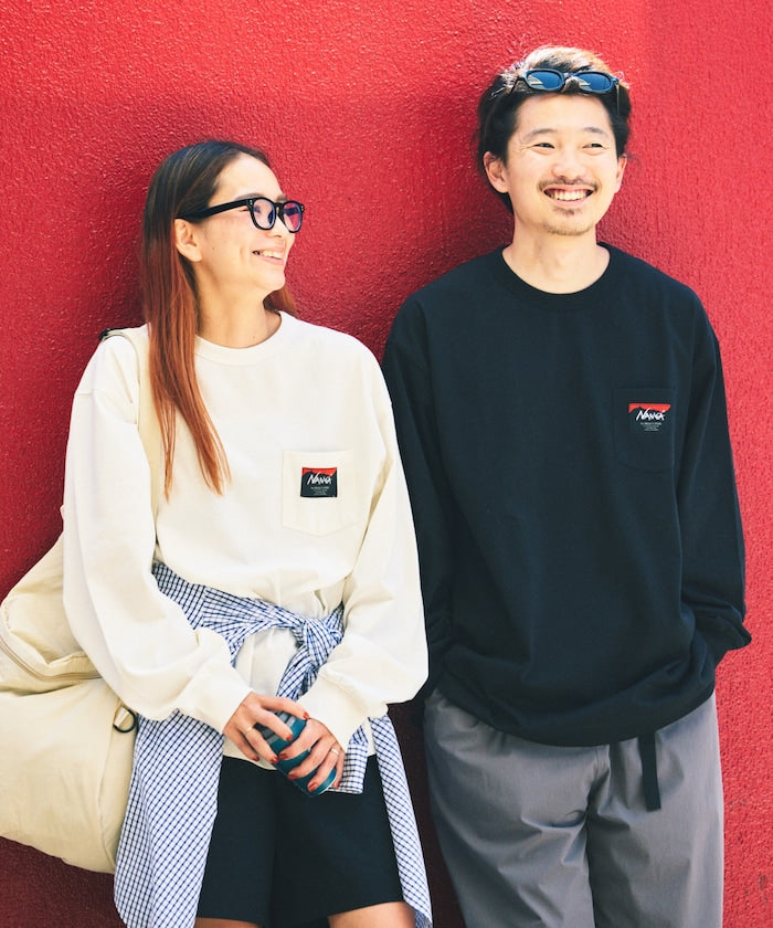 NANGA × FREAK'S STORE ECO HYBRID LOGO LS TEE / 長袖T恤 *10月上旬出貨