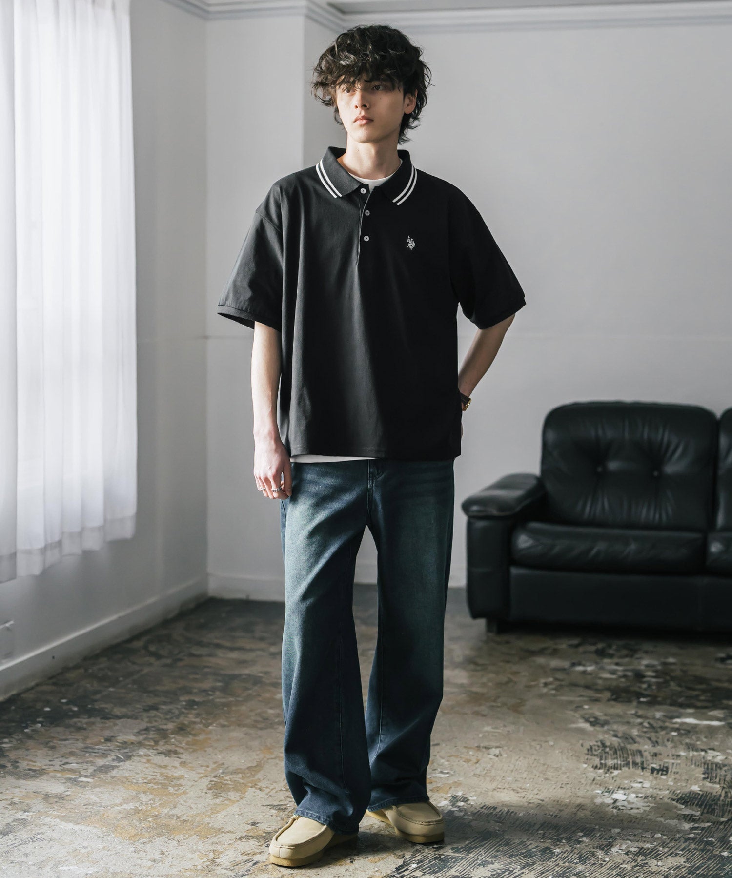 U.S. POLO ASSN. / 刺繡標誌天竺短袖Polo衫