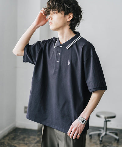 U.S. POLO ASSN. / 刺繡標誌天竺短袖Polo衫