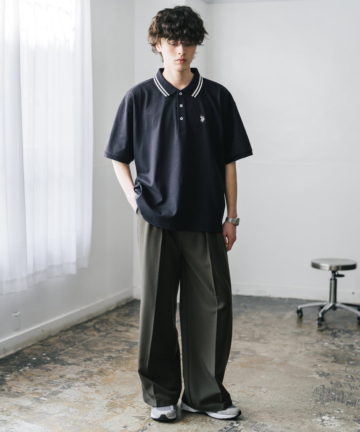 U.S. POLO ASSN. / 刺繡標誌天竺短袖Polo衫