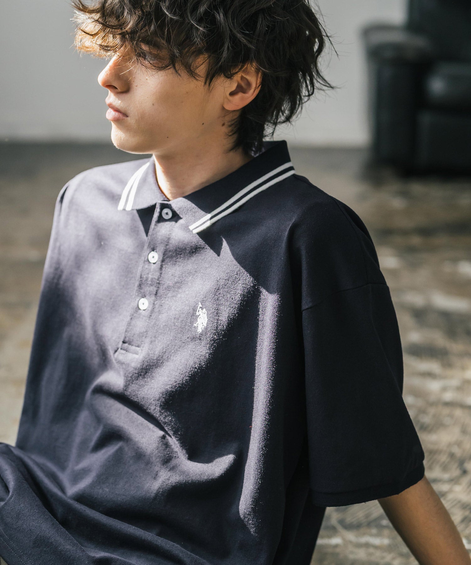 U.S. POLO ASSN. / 刺繡標誌天竺短袖Polo衫