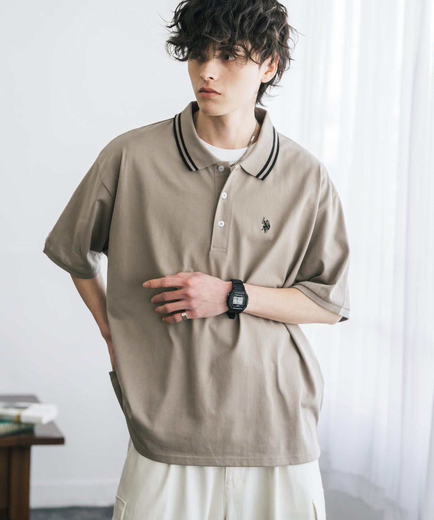 U.S. POLO ASSN. / 刺繡標誌天竺短袖Polo衫